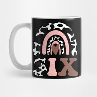 6Th Birthday Outfit Girl Six 6 Year Old Milk Cow Rainbow Mug